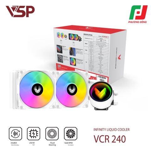  TẢN NHIỆT NƯỚC VSP INFINITY LIQUID COOLER VCR-240 ĐEN/TRẮNG 