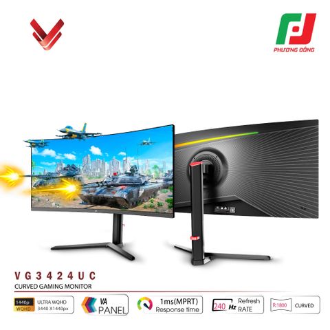  MÀN HÌNH CONG VSP VG3424UC (34INCH| UWQHD| VA| 1800R| HDR| 240HZ| 1MS| FREESYNC) 