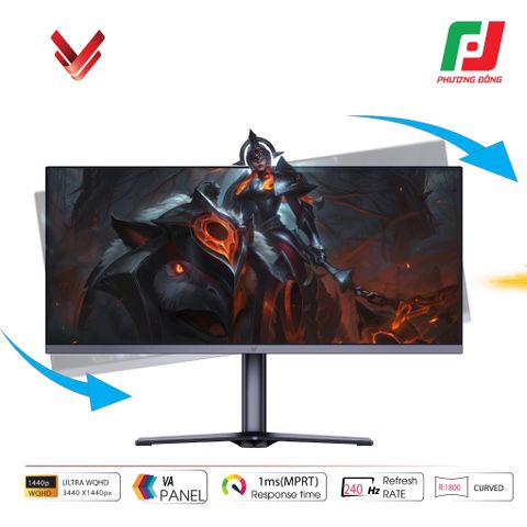  MÀN HÌNH CONG VSP VG3424UC (34INCH| UWQHD| VA| 1800R| HDR| 240HZ| 1MS| FREESYNC) 