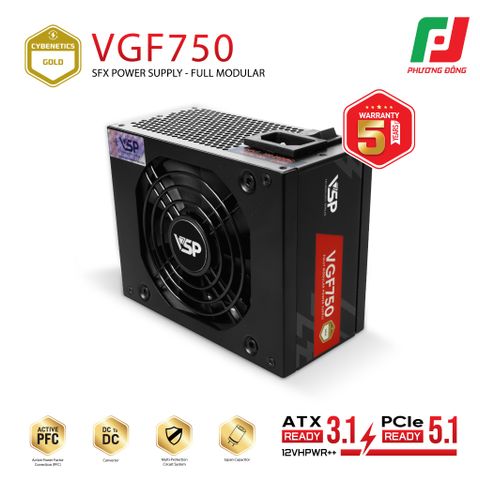  BỘ NGUỒN SFX VSP VGF750 CYBENETICS GOLD (750W - ATX3.1 - PCI-E5.1- FULLY MODULAR) 