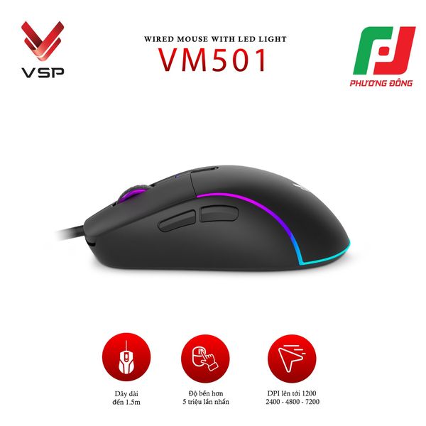  CHUỘT MÁY TÍNH CÓ DÂY VSP VM501 