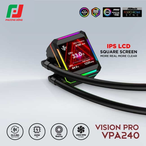  Tản Nhiệt Nước AIO CPU VSP Vision Pro VPA-240 (240mm / 250W / Socket Đa Năng) 