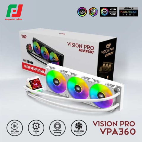 Tản Nhiệt Nước AIO CPU VSP Vision Pro VPA-360 (360mm / 280W / Socket Đa Năng / ARGB) 