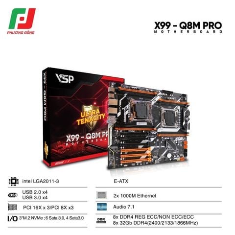  BO MẠCH CHỦ - MAINBOARD VSP X99 - Q8M PRO 