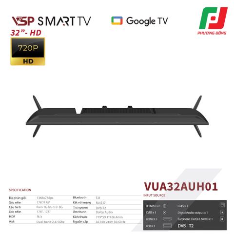  SMART TV VSP VUA32AUH01 - GOOGLE TV 
