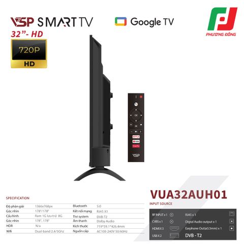  SMART TV VSP VUA32AUH01 - GOOGLE TV 