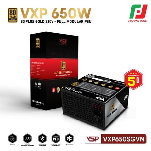  BỘ NGUỒN VSP VXP650SGVN 650W 80 PLUS GOLD 230V EU - FULL MODULAR 