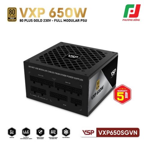  BỘ NGUỒN VSP VXP650SGVN 650W 80 PLUS GOLD 230V EU - FULL MODULAR 