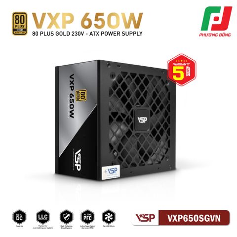  BỘ NGUỒN VSP VXP650SGVN - 80 PLUS GOLD- 650W- STRAIGHT LINE 