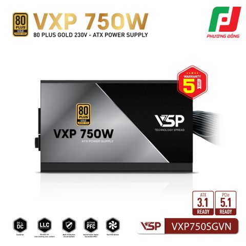  BỘ NGUỒN VSP VXP750SGVN - 80 PLUS GOLD- 750W- STRAIGHT LINE 