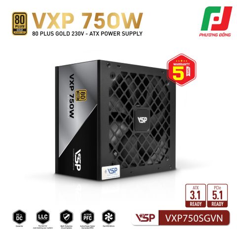  BỘ NGUỒN VSP VXP750SGVN - 80 PLUS GOLD- 750W- STRAIGHT LINE 