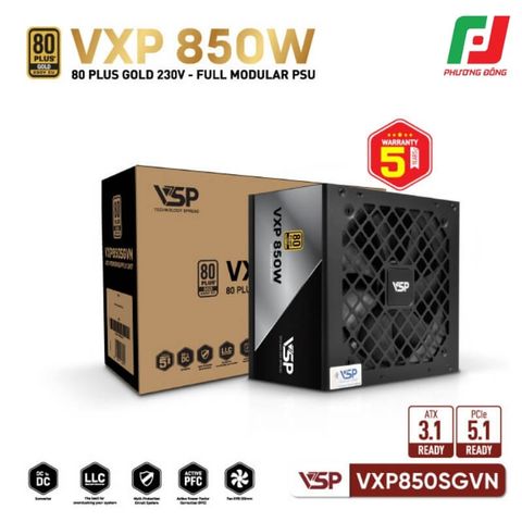  BỘ NGUỒN MÁY TÍNH VSP VXP850SGVN 850W 80 PLUS GOLD 230V EU - FULL MODULAR 