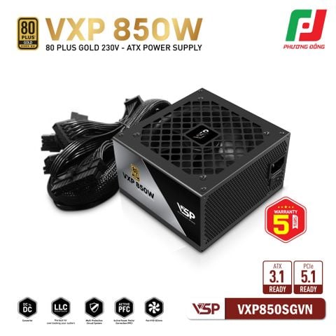  BỘ NGUỒN VSP VXP850SGVN - 80 PLUS GOLD - 850W - STRAIGHT LINE 