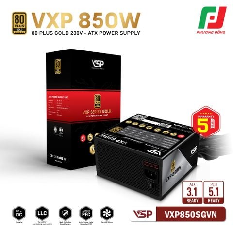  BỘ NGUỒN VSP VXP850SGVN - 80 PLUS GOLD - 850W - STRAIGHT LINE 