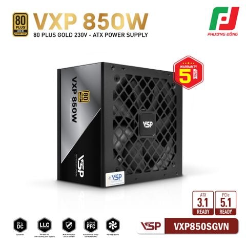  BỘ NGUỒN VSP VXP850SGVN - 80 PLUS GOLD - 850W - STRAIGHT LINE 