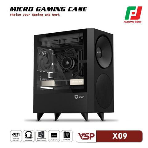  VỎ CASE MÁY TÍNH VSP MICRO GAMING X09 ĐEN/TRẮNG 
