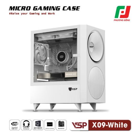  VỎ CASE MÁY TÍNH VSP MICRO GAMING X09 ĐEN/TRẮNG 