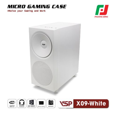  VỎ CASE MÁY TÍNH VSP MICRO GAMING X09 ĐEN/TRẮNG 