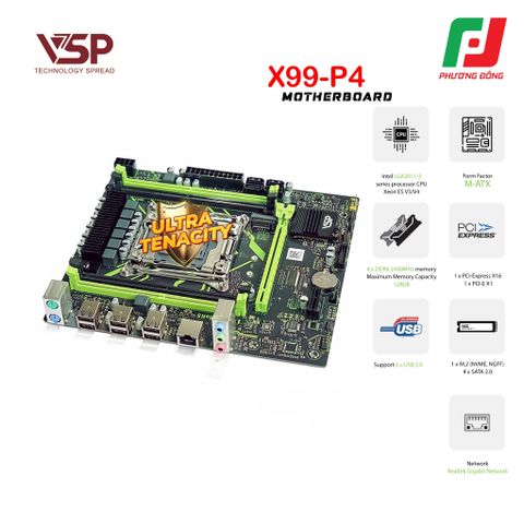  BO MẠCH CHỦ| MAINBOARD VSP X99-P4 