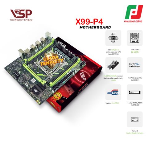  BO MẠCH CHỦ| MAINBOARD VSP X99-P4 