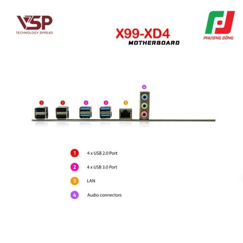  BO MẠCH CHỦ| MAINBOARD VSP X99-XD4 