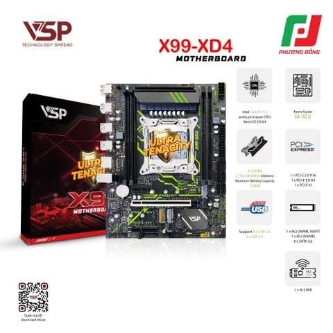  BO MẠCH CHỦ| MAINBOARD VSP X99-XD4 