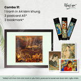  Set quà tặng by NhãLam Art Combo Tranh in phong cách Indochine, 3 postcard, 3 bookmark 