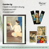 Set quà tặng by NhãLam Art Combo Tranh in phong cách Indochine, 3 postcard, 3 bookmark 