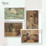  Set Postcard 4 cái by NhãLam Art Top hoạ sỹ tranh lụa, thời kỳ Đông Dương 