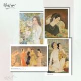  Set Postcard 4 cái by NhãLam Art Top hoạ sỹ tranh lụa, thời kỳ Đông Dương 