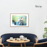  Tranh Màu nước Theo mẹ xuống chợ - họa sĩ Trương Văn Ngọc 