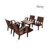  Bộ salon 4 ghế gỗ gõ kiểu Tây phong cách Indochine 