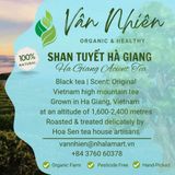  Trà Shan Tuyết (1 búp 2 lá), trà đen cổ thụ Hà Giang thượng hạng - Vân Nhiên, Hộp thiếc 60gr 