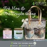  Combo Trà Hoa & Trà Truyền thống, trà Nghệ nhân thượng hạng - Hộp mica, 2 hộp thiếc 60gr 