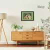 Tranh In Khổ A4 Chải tóc, Mai Thứ, Nghệ Thuật Đông Dương, gồm khung và giấy chứng nhận 