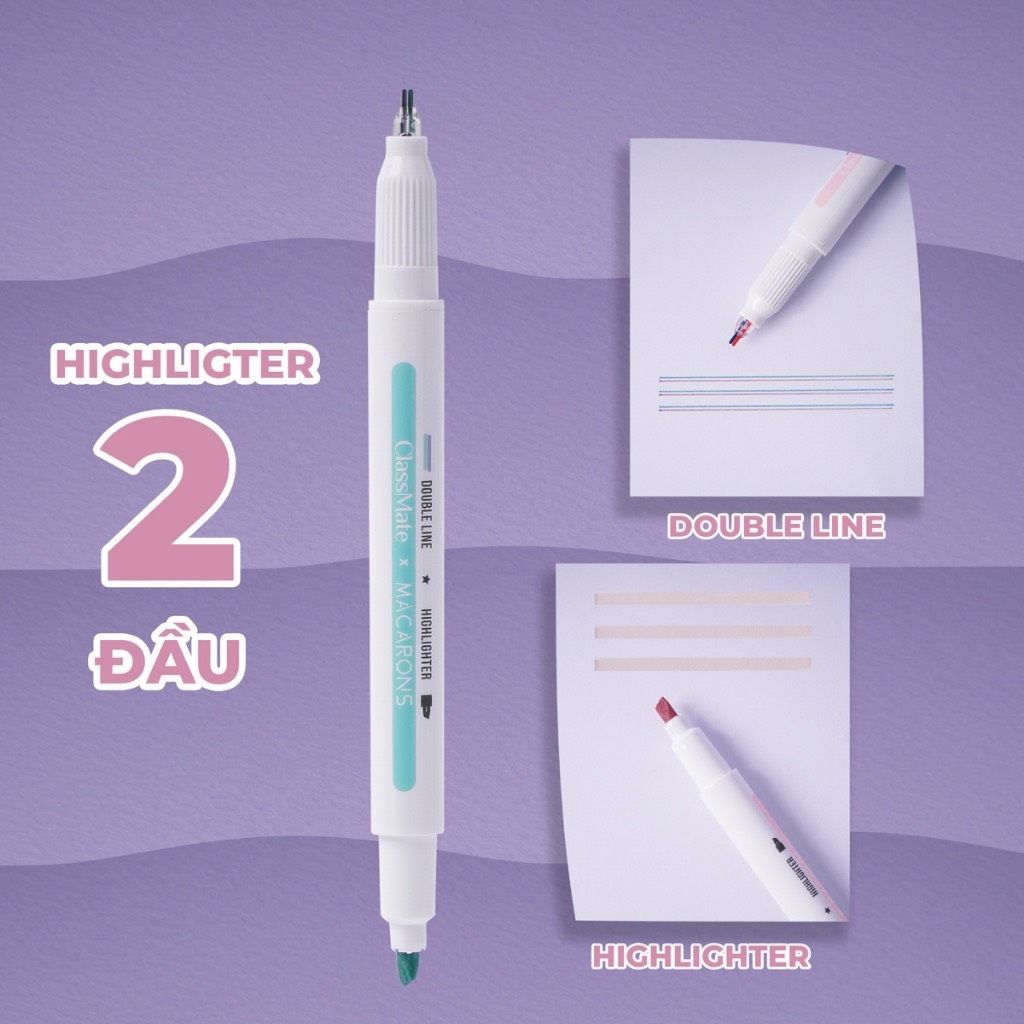  Viết dạ quang 2 ngòi Macarons CL-HL0007S 