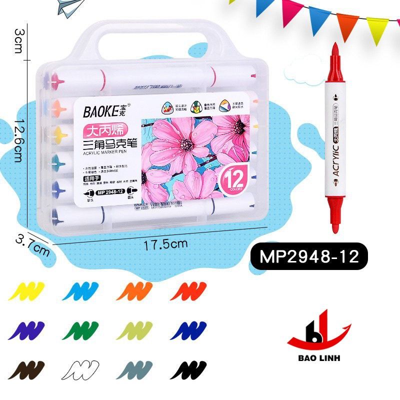  Viết lông 12m Acrylic BaoKe MP2948-12 