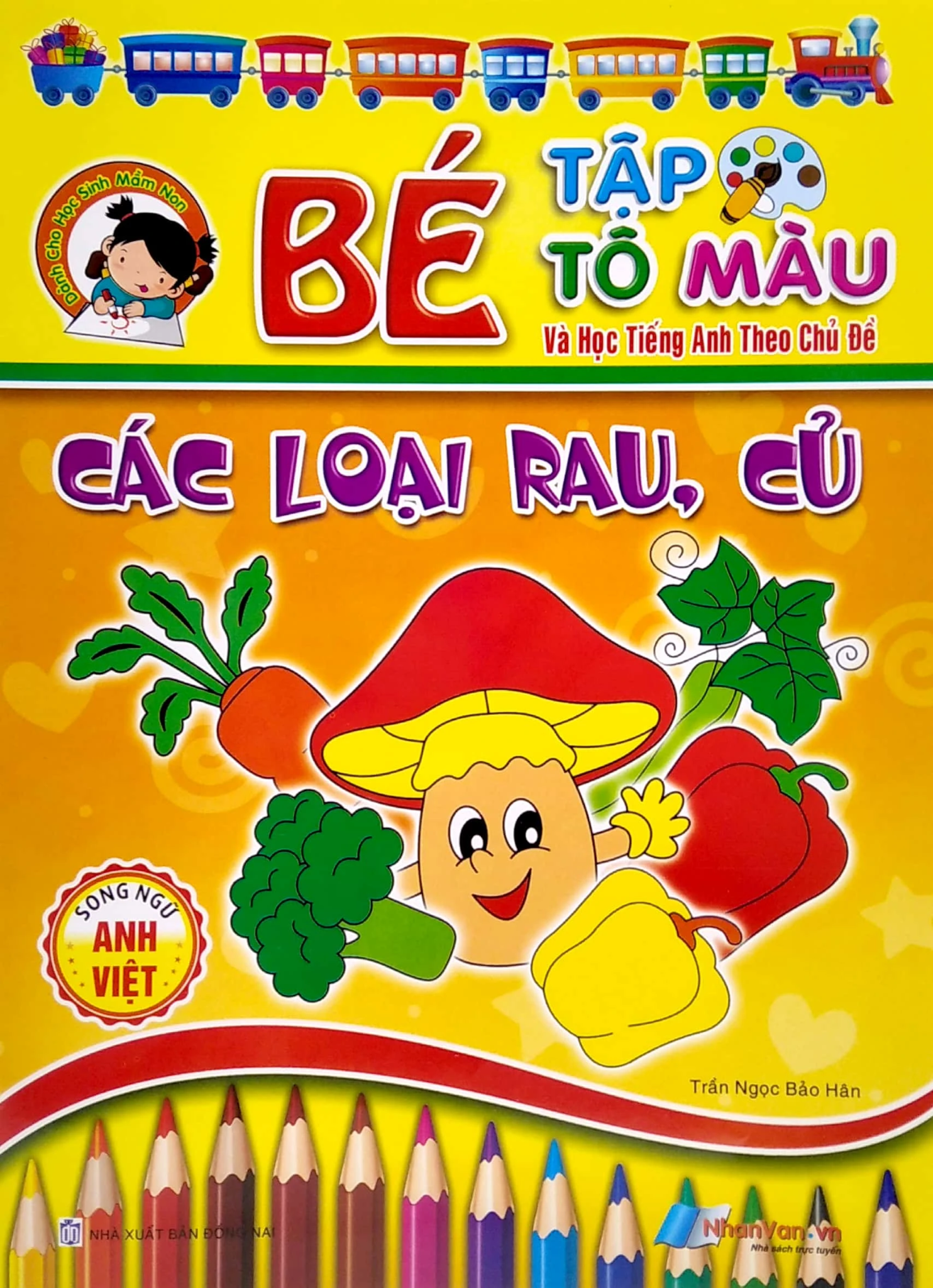  Bé tập tô màu - Các loại rau, củ 
