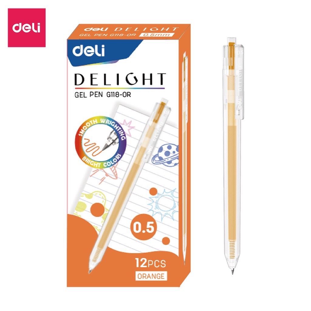 Viết gel Deli G118-OR 
