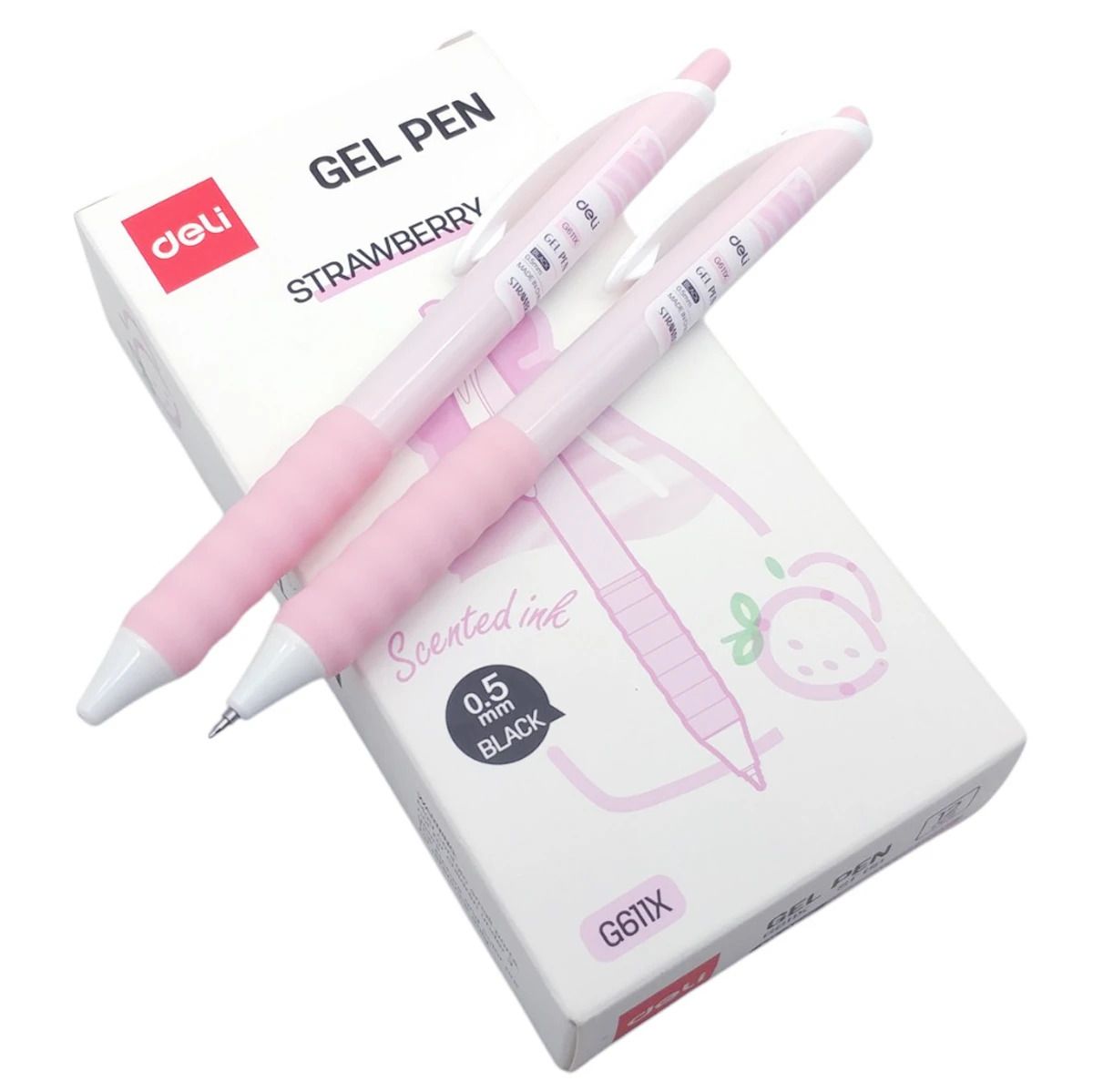  Viết Gel 0.5 Deli G611X-BL hương dâu (xanh) 