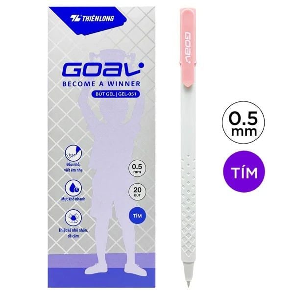  Bút gel GEL-051 tím-nắp da H20 Goal 
