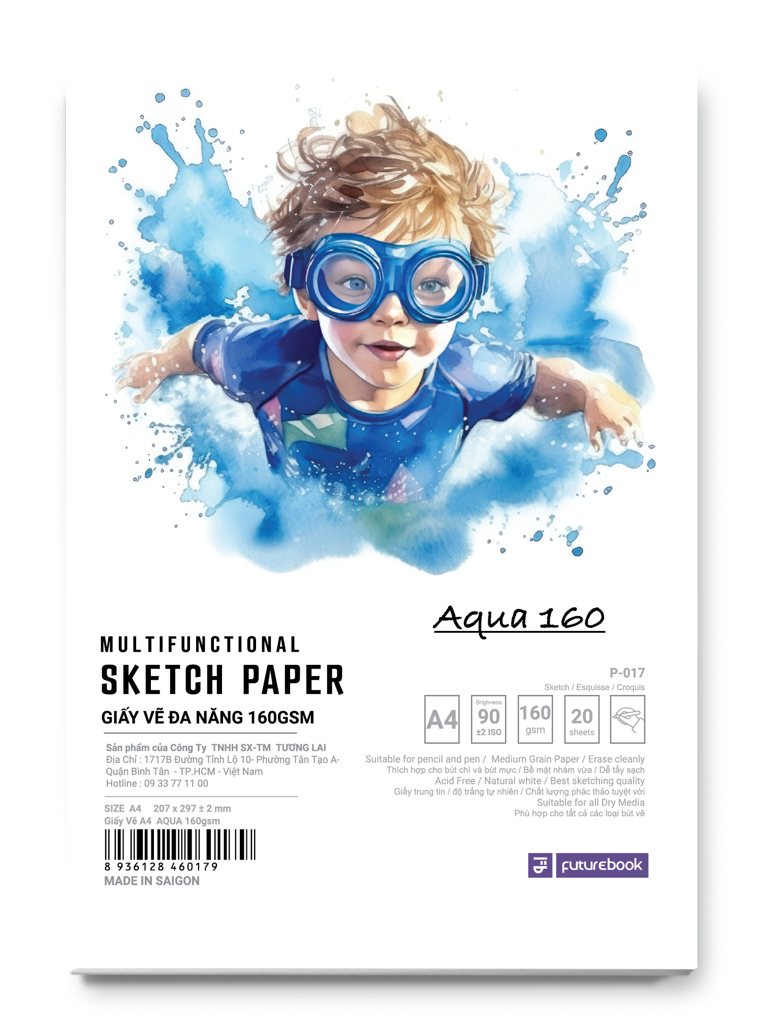  Giấy vẽ A4 AQUA P017 (ĐL160) 