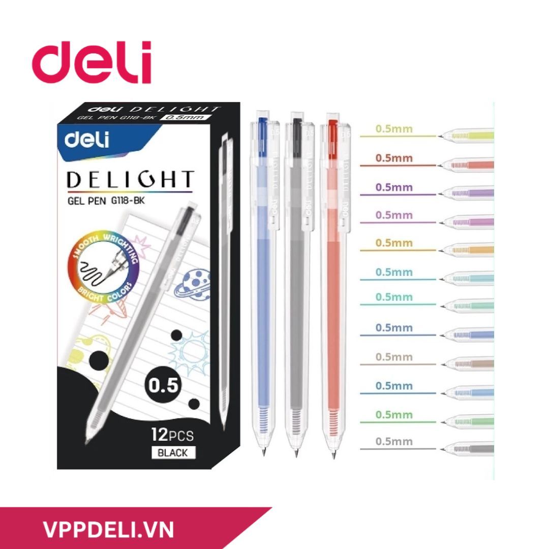  Viết gel Deli G118-BK 