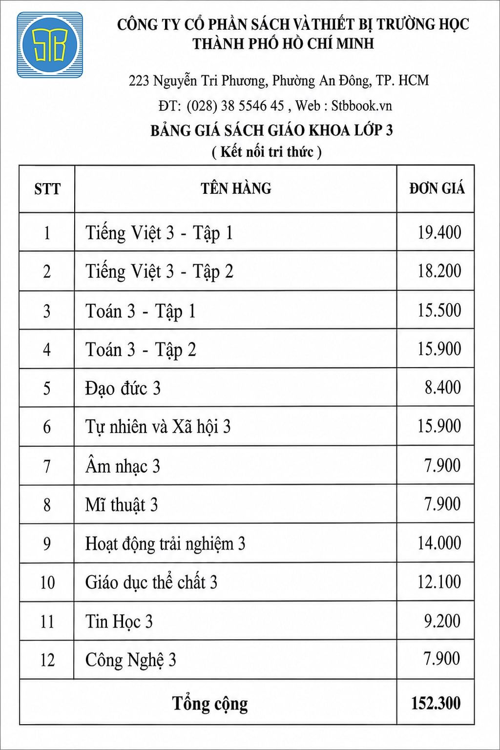  Bộ Sách Giáo Khoa Lớp 3 ( Kết Nối Tri Thức) -(12 cuốn/bộ) 