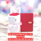  Set Hoa Sáp thỏ + Sổ da 