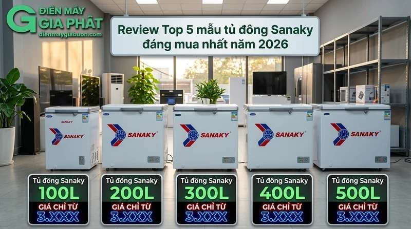 Review Top 5 mẫu tủ đông Sanaky đáng mua nhất năm 2026