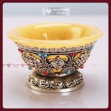  Chén Cúng Dường Nước Hợp Kim Bọc Đá [Kim Cương Hỷ Lạc] Chén Cúng Dường Mật Tông Cao Cấp 