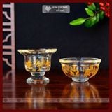  Chén Pha Lê Cúng Nước, Bát Cúng Phật Bát Cát Tường [Kim Cương Hỷ Lạc] Pha Lê Cao Cấp 