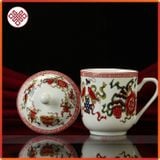  Ly Sứ Cúng Dường Mật Tông [Kim Cương Hỷ Lạc] Vẽ Bát Cát Tường 