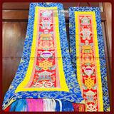  Phướn Đầu Rồng [Kim Cương Hỷ Lạc] Vải Gấm Thêu 120x30 cm (Giá 1 Chiếc) 